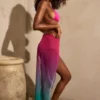 Gelato Ruched Midi Sarong i grönt mönster Gelato Ruched Midi Sarong i grönt mönster