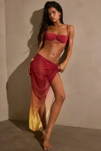 Gelato Ruched Midi Sarong i gul multi Gelato Ruched Midi Sarong i gul multi