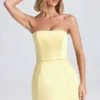 Haisley Bandeau strukturerad tulpanminiklänning i citronsorbet Haisley Bandeau strukturerad tulpanminiklänning i citronsorbet