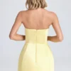 Haisley Bandeau strukturerad tulpanminiklänning i citronsorbet Haisley Bandeau strukturerad tulpanminiklänning i citronsorbet