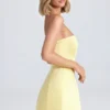 Haisley Bandeau strukturerad tulpanminiklänning i citronsorbet Haisley Bandeau strukturerad tulpanminiklänning i citronsorbet
