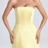 Haisley Bandeau strukturerad tulpanminiklänning i citronsorbet Haisley Bandeau strukturerad tulpanminiklänning i citronsorbet