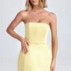 Haisley Bandeau strukturerad tulpanminiklänning i citronsorbet Haisley Bandeau strukturerad tulpanminiklänning i citronsorbet