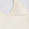Halterneck-linne med öppen rygg i ivory marl Halterneck-linne med öppen rygg i ivory marl