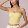Hania Modal Broderie Anglaise Camisole-top i citrongult Hania Modal Broderie Anglaise Camisole-top i citrongult