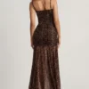Haruna asymmetrisk korsettklänning med rynkad detalj i leopardmönster Haruna asymmetrisk korsettklänning med rynkad detalj i leopardmönster