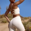 Högmidjade FlexiRib-bikeshorts i ivory Högmidjade FlexiRib-bikeshorts i ivory