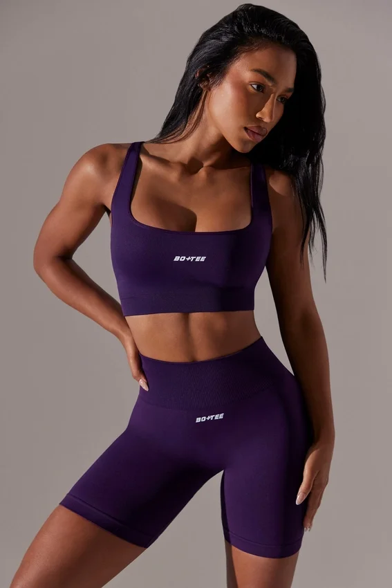 Högmidjade Super Sculpt-cykelshorts i lila Högmidjade Super Sculpt-cykelshorts i lila