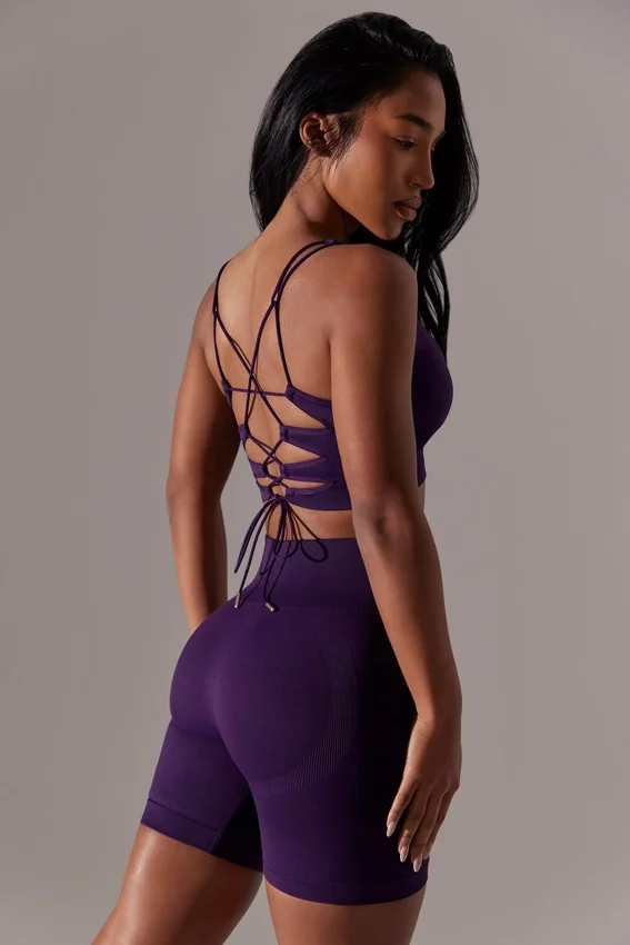 Högmidjade Super Sculpt-cykelshorts i lila Högmidjade Super Sculpt-cykelshorts i lila