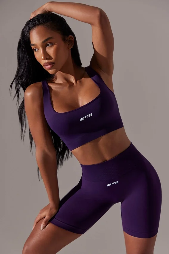Högmidjade Super Sculpt-cykelshorts i lila Högmidjade Super Sculpt-cykelshorts i lila
