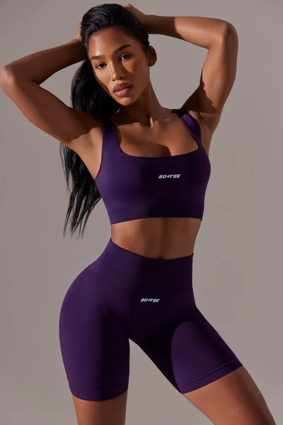 Högmidjade Super Sculpt-cykelshorts i lila Högmidjade Super Sculpt-cykelshorts i lila