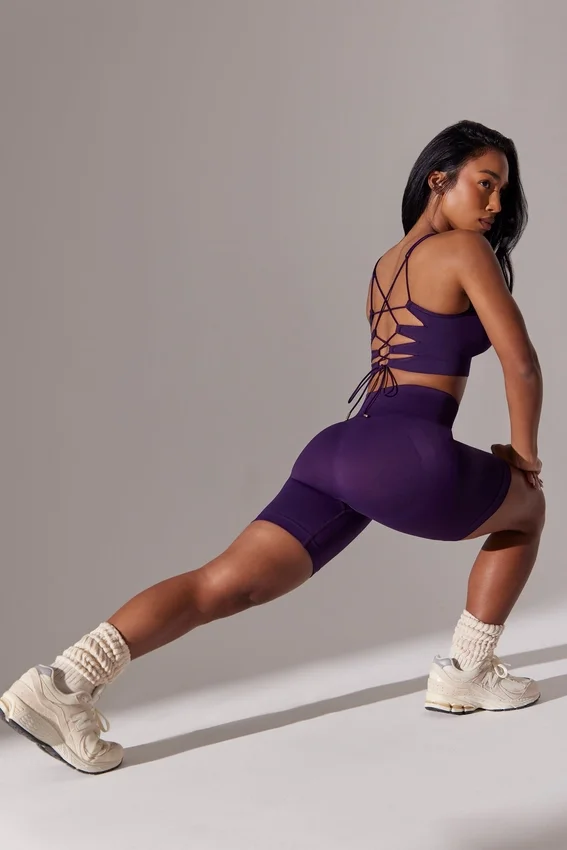 Högmidjade Super Sculpt-cykelshorts i lila Högmidjade Super Sculpt-cykelshorts i lila