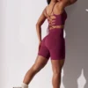Högmidjade Super Sculpt-cykelshorts i plommon Högmidjade Super Sculpt-cykelshorts i plommon