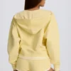 Hoodie i bomullsjersey med V-ringning i färgen Lemon Hoodie i bomullsjersey med V-ringning i färgen Lemon