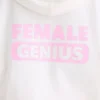 Hoodie i strukturerad bomullsjersey med grafiskt tryck i vitt Hoodie i strukturerad bomullsjersey med grafiskt tryck i vitt