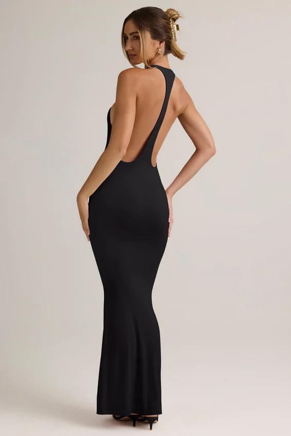 Imelda Modal Racerback Maxi Klänning i svart Imelda Modal Racerback Maxi Klänning i svart