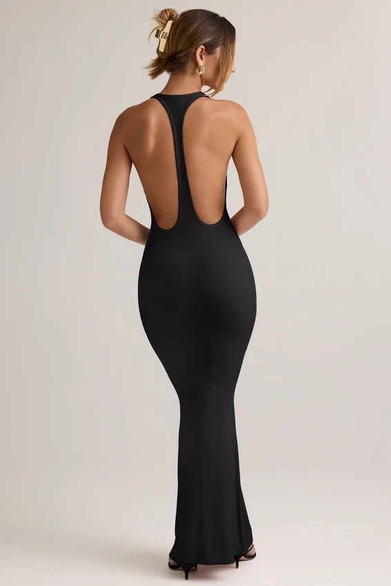 Imelda Modal Racerback Maxi Klänning i svart Imelda Modal Racerback Maxi Klänning i svart
