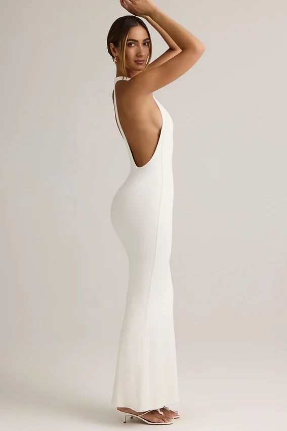 Imelda Modal Racerback Maxi Klänning i vitt Imelda Modal Racerback Maxi Klänning i vitt