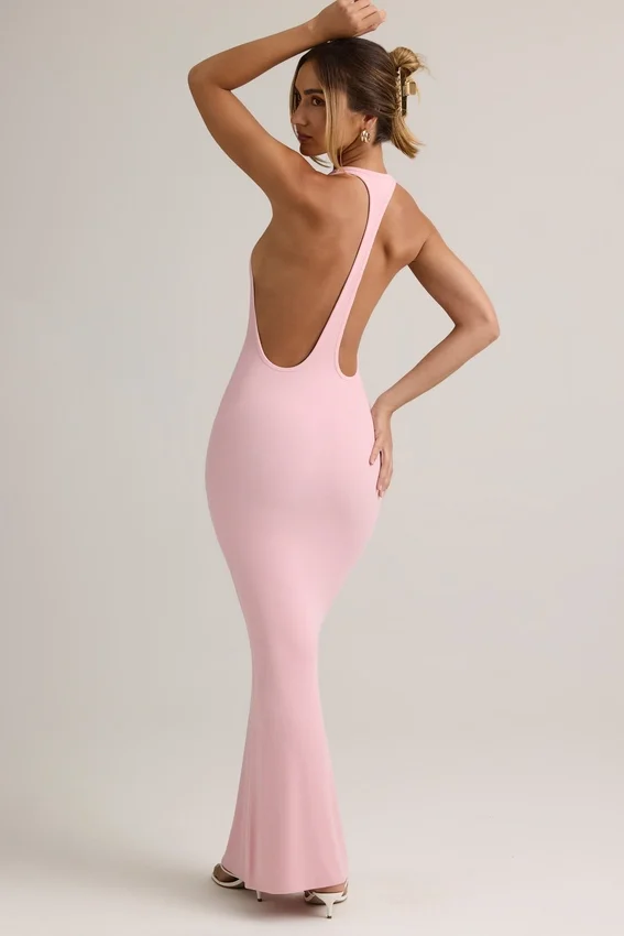Imelda Modal Racerback Maxiklänning i Baby Pink Imelda Modal Racerback Maxiklänning i Baby Pink