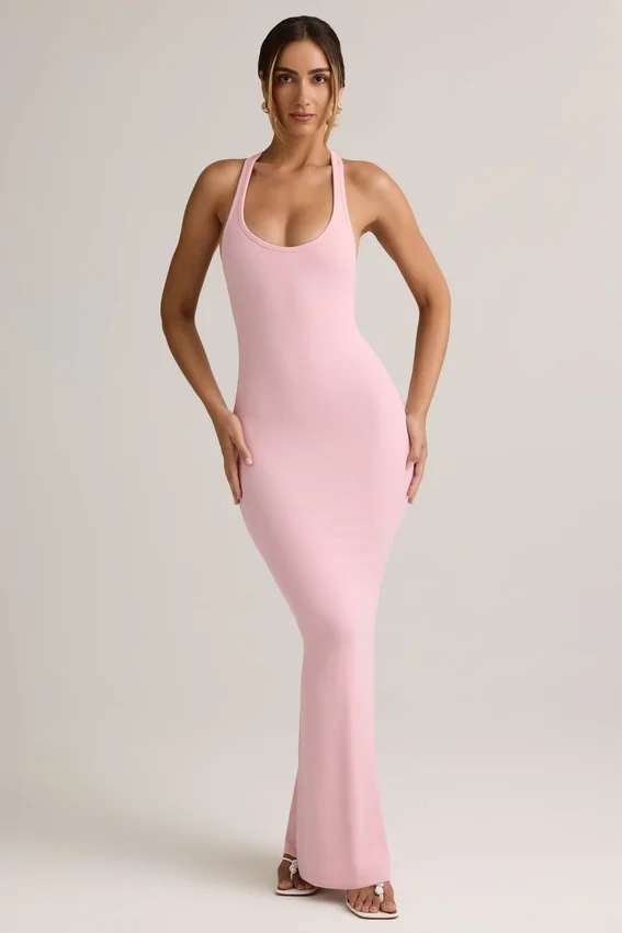 Imelda Modal Racerback Maxiklänning i Baby Pink Imelda Modal Racerback Maxiklänning i Baby Pink