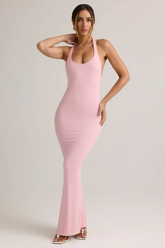 Imelda Modal Racerback Maxiklänning i Baby Pink Imelda Modal Racerback Maxiklänning i Baby Pink