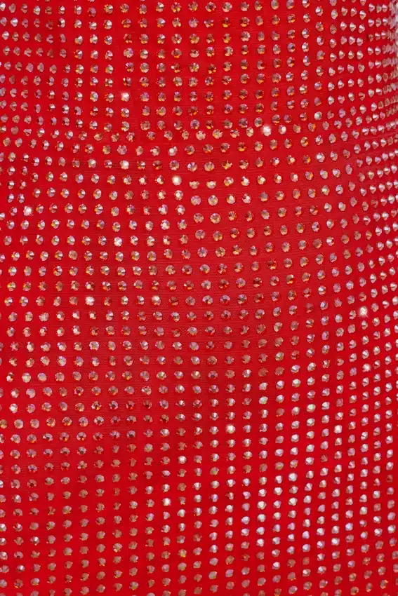 Ines Embellished Sweetheart Corset Miniklänning i Fire Red Ines Embellished Sweetheart Corset Miniklänning i Fire Red