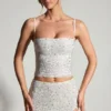 Inina Embellished Micro Mini Kjol i vitt Inina Embellished Micro Mini Kjol i vitt