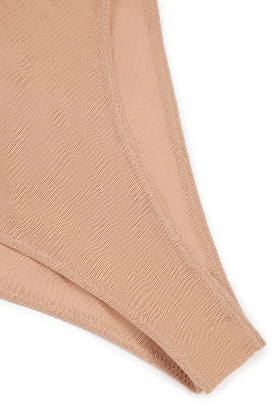 Intimates Bodys i mjuk mesh med osynliga axelband och string i Warm Peach Intimates Bodys i mjuk mesh med osynliga axelband och string i Warm Peach