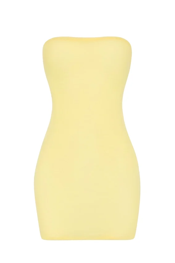Intimates mjuk, genomskinlig bandeau-miniklänning i gult Intimates mjuk, genomskinlig bandeau-miniklänning i gult