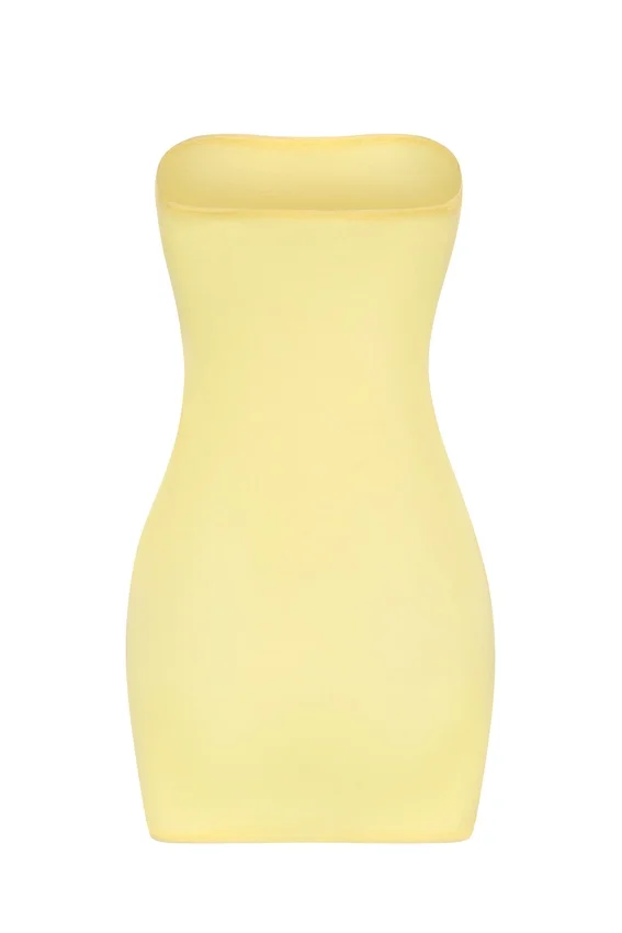 Intimates mjuk, genomskinlig bandeau-miniklänning i gult Intimates mjuk, genomskinlig bandeau-miniklänning i gult