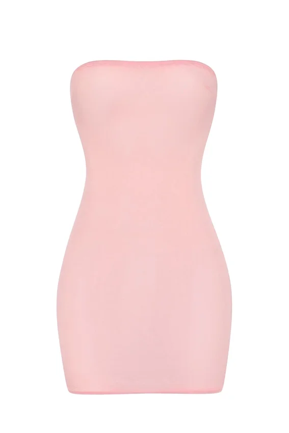 Intimates mjuk, genomskinlig bandeau-miniklänning i rosa Intimates mjuk, genomskinlig bandeau-miniklänning i rosa