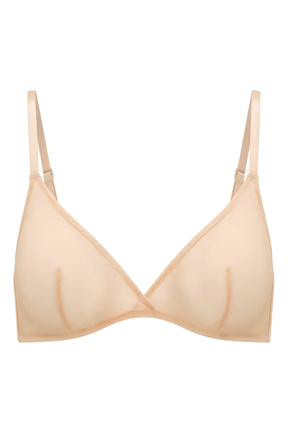 Intimates mjuk mesh-bh med triangeltopp i beige Intimates mjuk mesh-bh med triangeltopp i beige