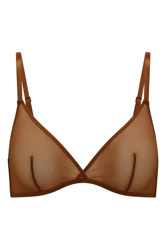 Intimates mjuk mesh-bh med triangeltopp i ett lager i färgen Chestnut Intimates mjuk mesh-bh med triangeltopp i ett lager i färgen Chestnut