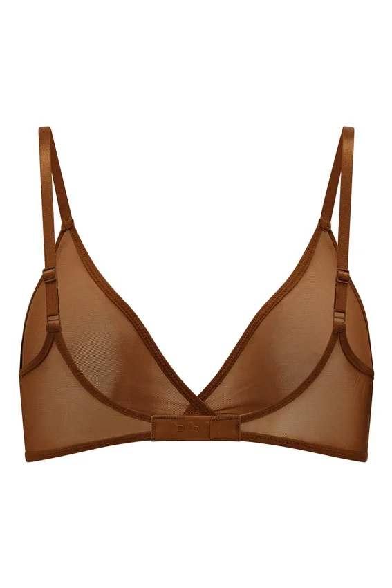 Intimates mjuk mesh-bh med triangeltopp i ett lager i färgen Chestnut Intimates mjuk mesh-bh med triangeltopp i ett lager i färgen Chestnut