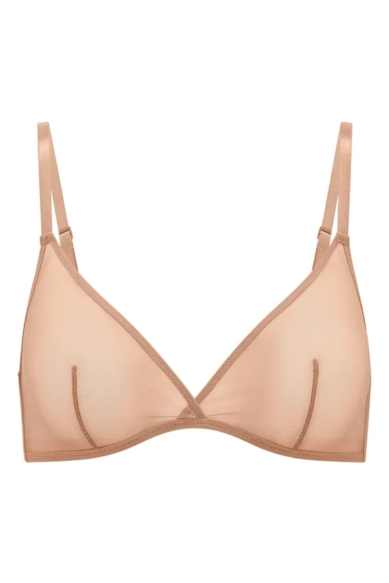 Intimates mjuk mesh-bh med triangeltopp i ett lager i varm persika Intimates mjuk mesh-bh med triangeltopp i ett lager i varm persika