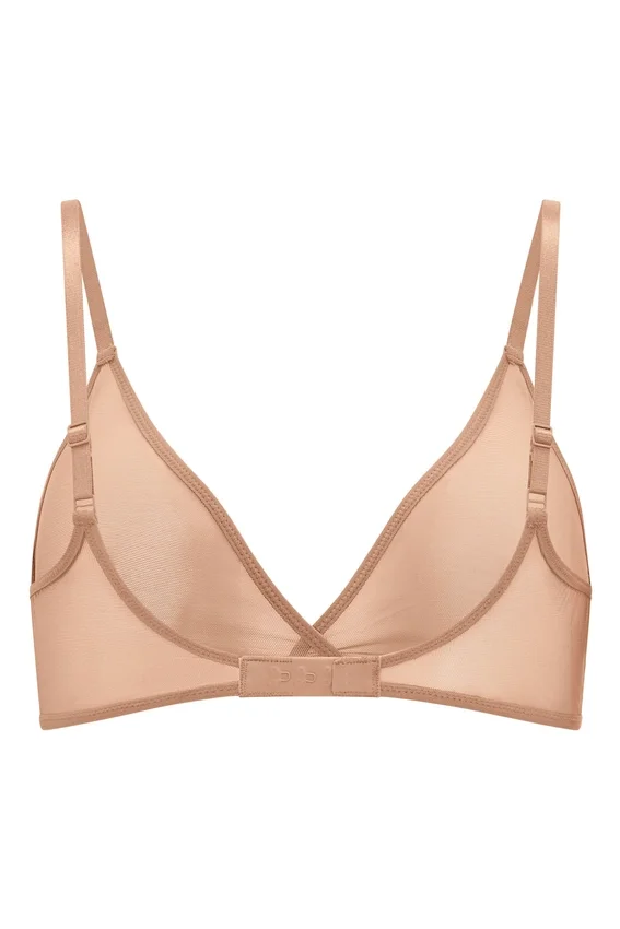Intimates mjuk mesh-bh med triangeltopp i ett lager i varm persika Intimates mjuk mesh-bh med triangeltopp i ett lager i varm persika