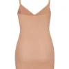 Intimates mjuk mesh-miniklänning med V-ringning i Warm Peach Intimates mjuk mesh-miniklänning med V-ringning i Warm Peach