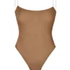 Intimates Soft Mesh Invisible Strap Thong Bodys i färgen Almond Intimates Soft Mesh Invisible Strap Thong Bodys i färgen Almond