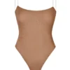 Intimates Soft Mesh Invisible Strap Thong Bodys i honungsfärg Intimates Soft Mesh Invisible Strap Thong Bodys i honungsfärg