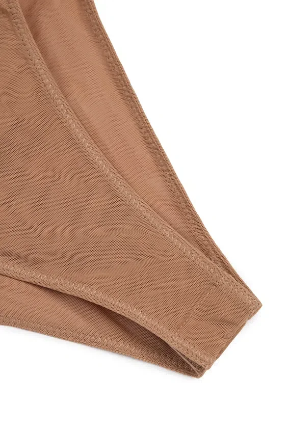 Intimates Soft Mesh Invisible Strap Thong Bodys i honungsfärg Intimates Soft Mesh Invisible Strap Thong Bodys i honungsfärg