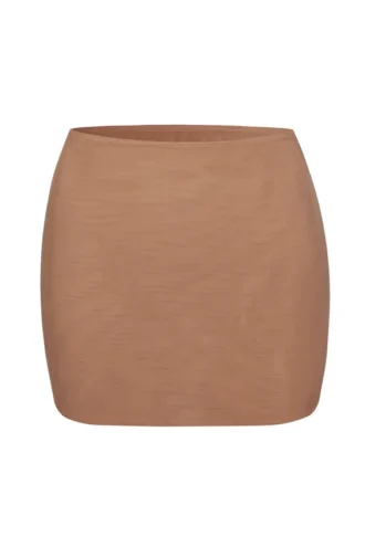Intimates Soft Mesh Low-Rise Micro Mini Slip Kjolar i Honey