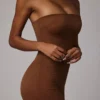 Intimates Soft Sheer-Mesh Bandeau Mini Slip Klänning i Mocha Intimates Soft Sheer-Mesh Bandeau Mini Slip Klänning i Mocha