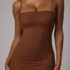 Intimates Soft Sheer-Mesh Bandeau Mini Slip Klänning i Mocha Intimates Soft Sheer-Mesh Bandeau Mini Slip Klänning i Mocha