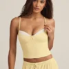 Isalie Modal Camisole Pyjama Top i pastellgult Isalie Modal Camisole Pyjama Top i pastellgult
