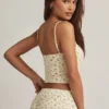 Isalie Modal Camisole Pyjama Toppar i citronmönster Isalie Modal Camisole Pyjama Toppar i citronmönster