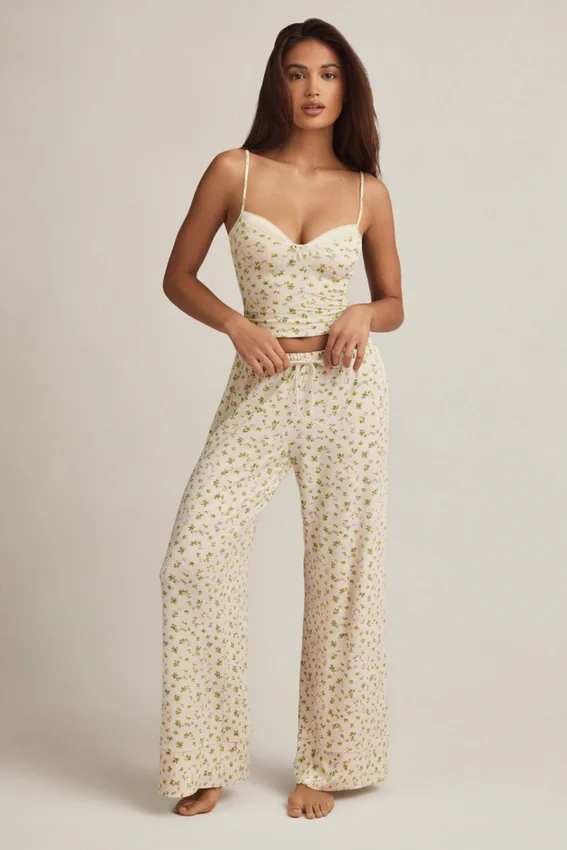Isalie Modal Camisole Pyjama Toppar i citronmönster Isalie Modal Camisole Pyjama Toppar i citronmönster