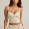 Isalie Modal Camisole Pyjama Toppar i citronmönster Isalie Modal Camisole Pyjama Toppar i citronmönster