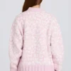 Jacquardstickad oversized-tröja i rosa Jacquardstickad oversized-tröja i rosa