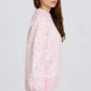 Jacquardstickad oversized-tröja i rosa Jacquardstickad oversized-tröja i rosa