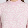 Jacquardstickad oversized-tröja i rosa Jacquardstickad oversized-tröja i rosa